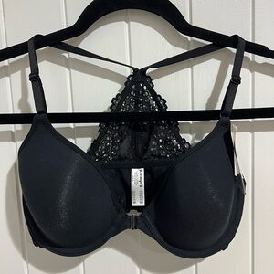 b. tempt’d Elegant Black Lace Racerback Bra 32C